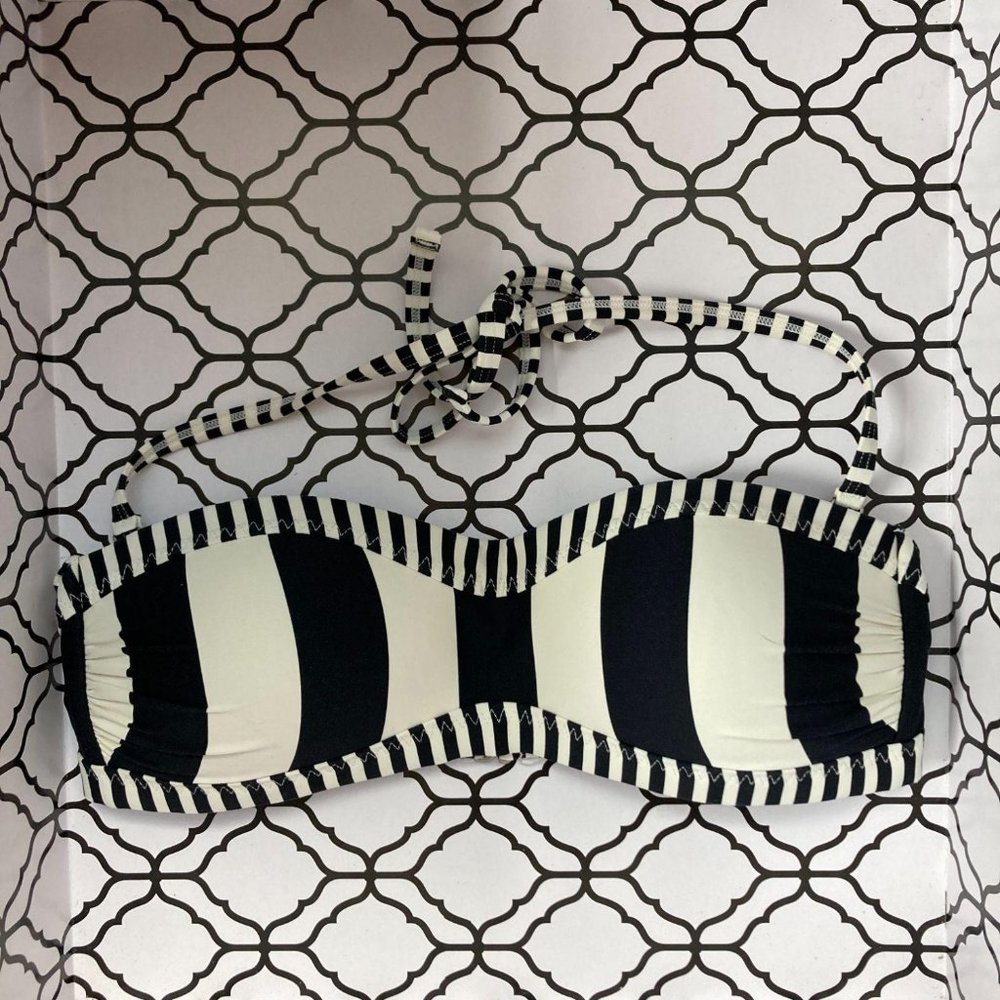 Athleta Avila Bandeau Black & White Bikini Top XS